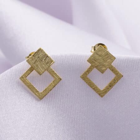 Pozlaćene Srebrne Minđuše "Geometric Glow" 703