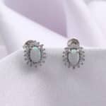 Srebrne minđuše "Mistični Opal" 742