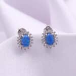 Srebrne minđuše "Plavi Mistični Opal" 743