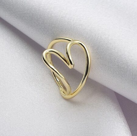 Srebrni prsten "Stilizovano Srce" – Pozlata 710