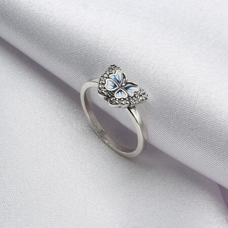Srebrni prsten "Plavi Leptir" – Emajl i Cirkoni 707