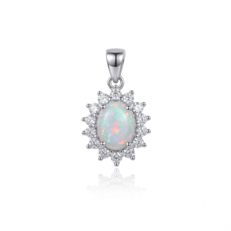Srebrni privezak "BELI OPAL"  708